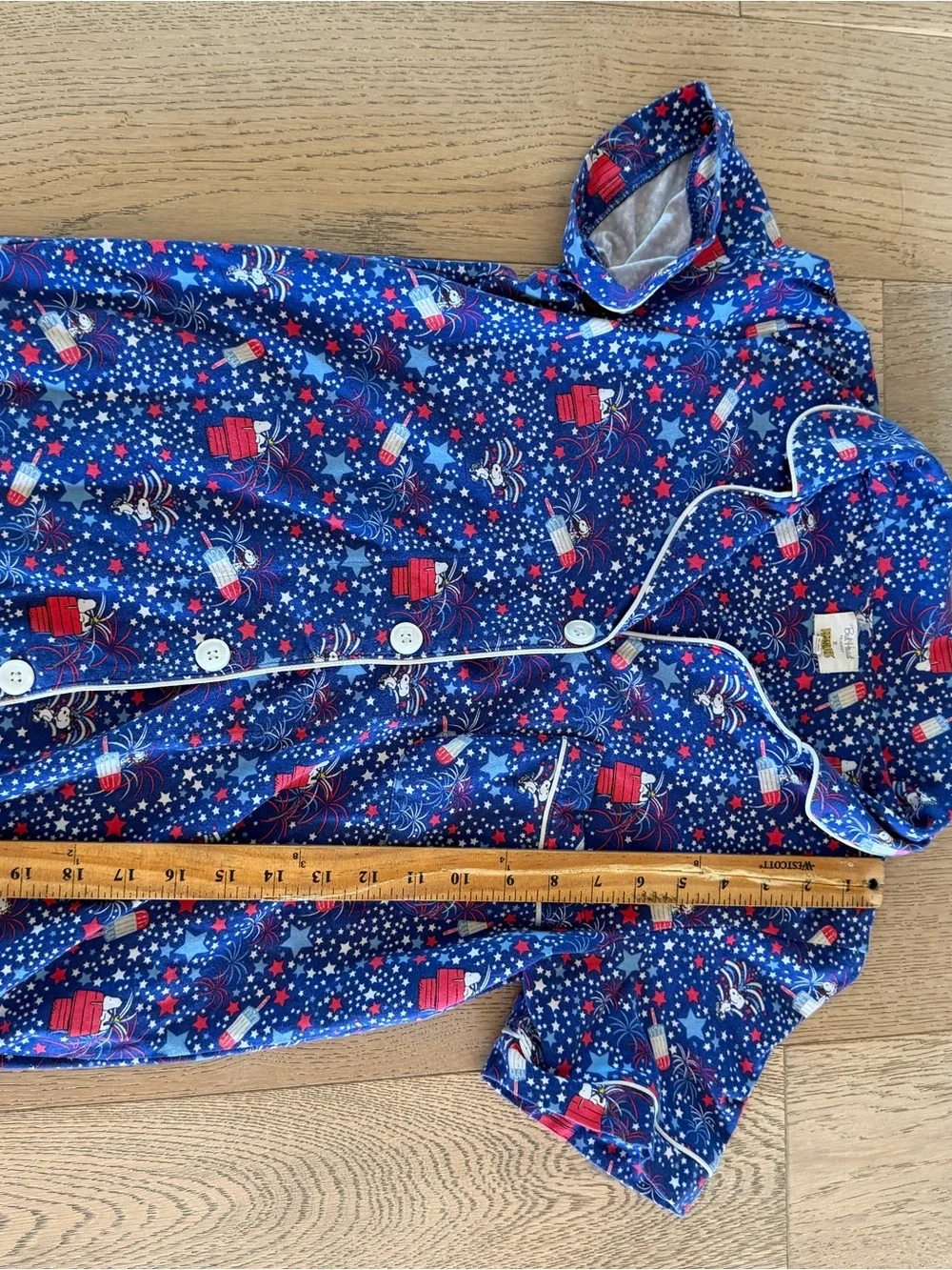 Bed Head Pajamas x Peanuts Pajama Set Red White and Blue XS